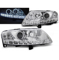 Faros Delanteros Angel Eyes Audi A6 C6 04.04-08 Angel Eyes Led Cromado