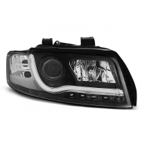 Audi A4 10.00-10.04 Faros Delanteros Luz Diurna Tube Lights Negro Faros Delanteros Luz Diurna Tru Drl Ece-R87