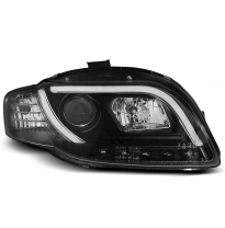 Audi A4 B7 11.04-03.08 Faros Delanteros Luz Diurna Tube Lights Negro Faros Delanteros Luz Diurna Tru Drl Ece-R87