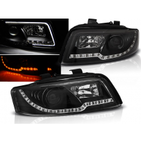 Faros Delanteros Luz Diurna Audi A4 10.00-10.04 Led Tube Lights Negro