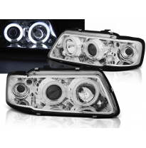 Faros Delanteros Angel Eyes Audi A3 8l 08.96-08.00 Angel Eyes Ccfl Cromado