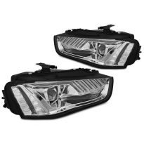 FAROS DELANTEROS LED CROMADOS para AUDI A4 B8 12-15 con intermitente dinamico
