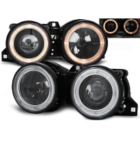Faros Delanteros Angel Eyes Bmw E30 11.82-06.94 Fondo Negro