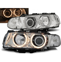 Faros Delanteros Angel Eyes Bmw E38 09.98-07.01 H7/H7 Cromados