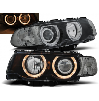 Faros Delanteros Angel Eyes Bmw E38 09.98-07.01 H7/H7 Fondo Negro