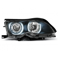 Faros Delanteros Angel Eyes Bmw E46 09.01-03.05 Fondo Negro