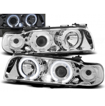 Faros Delanteros Angel Eyes Bmw E38 06.94 - 08.98 Cromados