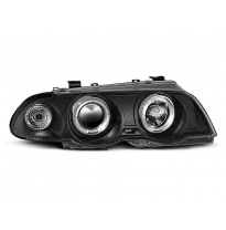 Faros Delanteros Angel Eyes Bmw E46 05.98-08.01 Fondo Negro