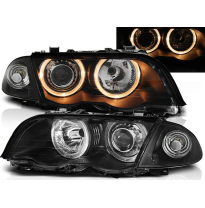 Faros Delanteros Angel Eyes Bmw E46 05.98-08.01 S/T Fondo Negro