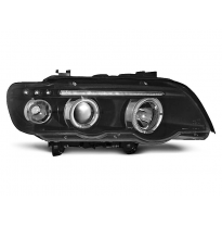 Faros Delanteros Angel Eyes Bmw X5 E53 09.99-10.03 Fondo Negro