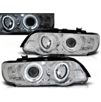 Faros Delanteros Angel Eyes Bmw X5 E53 09.99-10.03 Cromados