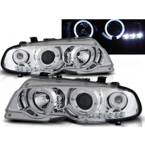 Faros Delanteros Angel Eyes Bmw E46 04.99-03.03 Coupe Cromados