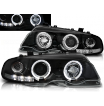 Faros Delanteros Angel Eyes Bmw E46 04.99-03.03 Coupe Fondo Negro