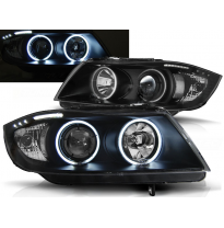 Faros Delanteros Angel Eyes Bmw E90/E91 03.05-08.08 Fondo Negro Ccfl