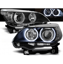 Faros Delanteros Angel Eyes Bmw E60/E61 03-07 Fondo Negro