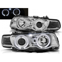 Faros Delanteros Angel Eyes Bmw E38 09.98-07.01 Cromados