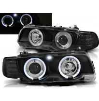 Faros Delanteros Angel Eyes Bmw E38 09.98-07.01 Fondo Negro