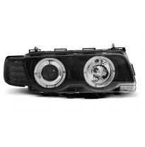 Faros Delanteros Angel Eyes Bmw E38 09.98-07.01 Fondo Negro Xenon
