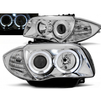 Faros Delanteros Angel Eyes Bmw 1 E87 / E81 04-11 Cromados