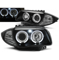 Faros Delanteros Angel Eyes Bmw 1 E87 / E81 04-11 Fondo Negro