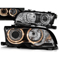 Faros Delanteros Angel Eyes Bmw E46 09.01-03.03 Coupe Cabrio Cromados