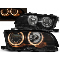Faros Delanteros Angel Eyes Bmw E46 09.01-03.03 Coupe Cabrio Fondo Negro