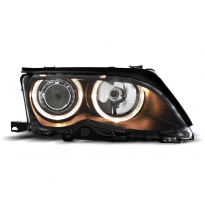 Faros Delanteros Angel Eyes Bmw E46 09.01-03.05 Fondo Negro