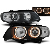 Faros Delanteros Angel Eyes Bmw X5 E53 09.99-10.03 Fondo Negro Xenon