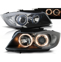 Faros Delanteros Angel Eyes Bmw E90/E91 03.05-08.08 Fondo Negro