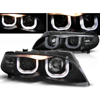 Faros Delanteros Angel Eyes Bmw E46 09.01-03.05 S/T Negro