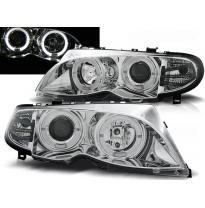 Faros Delanteros Angel Eyes Bmw E46 09.01-03.05 Cromados
