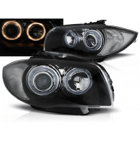 Faros Delanteros Angel Eyes Bmw 1 E87/E81 04-11 Negro