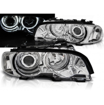 Faros Delanteros Angel Eyes Bmw E46 04.99-03.03 Coupe Cabrio Cromados Ccfl