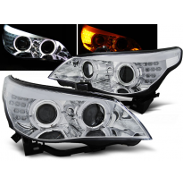 Faros Delanteros Angel Eyes Bmw E60/E61 03-07 Cromado Led Indic.
