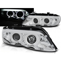 Faros Delanteros Angel Eyes Bmw X5 E53 11.03-06 Cromado  Xenon