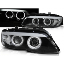 Faros Delanteros Angel Eyes Bmw X5 E53 11.03-06 Negro Xenon