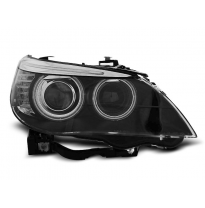 Faros Delanteros Angel Eyes Bmw E60/E61 05-07 Ccfl Xenon D1s Dual Projector Negro