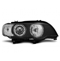 Faros Delanteros Angel Eyes Bmw X5 E53 09.99-10.03 Led Angel Eyes Xenon Negro