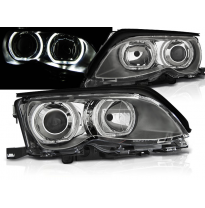 Faros Delanteros Angel Eyes Bmw E46 09.01-03.05 Angel Eyes Led Cromado