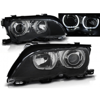 Faros Delanteros Angel Eyes Bmw E46 09.01-03.05 Angel Eyes Led Negro