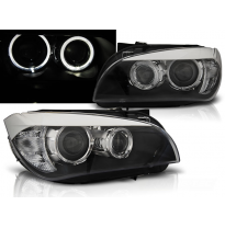Faros Delanteros Angel Eyes Bmw X1 E84 10.09-07.12 Angel Eyes Led Negro