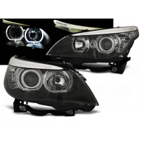 Faros Delanteros Angel Eyes Bmw E60/E61 03-07 Led Angel Eyes H7/H7 Negro