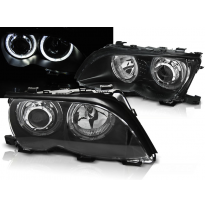 Faros Delanteros Angel Eyes Bmw E46 09.01-03.05 Angel Eyes Led Negro