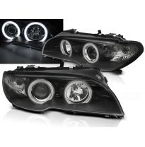 Faros Delanteros Angel Eyes Bmw E46 04.03-06 Coupe Cabrio Angel Eyes Ccfl Xenon Negro