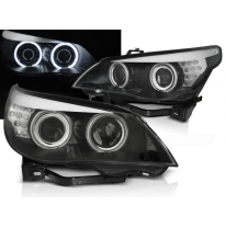 Faros Delanteros Angel Eyes Bmw E60/E61 03-07 Angel Eyes Ccfl Negro Led Indic.