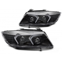 FAROS DELANTEROS LED NEGROS PARA BMW E90/E91 05-08
