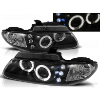Faros Delanteros Angel Eyes Chrysler Voyager 96-02.01 Fondo Negro