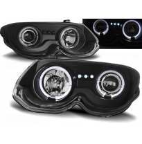Faros Delanteros Angel Eyes Chrysler 300 M 99-04 Fondo Negro