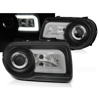 Faros Delanteros Luz Diurna Chrysler 300c 05-10 Negro Tube Light