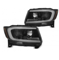 Faros Luz Diurna Chrysler Jeep Grand Cherokee 11-13 Negro Tube Light Intermitente Dinamico